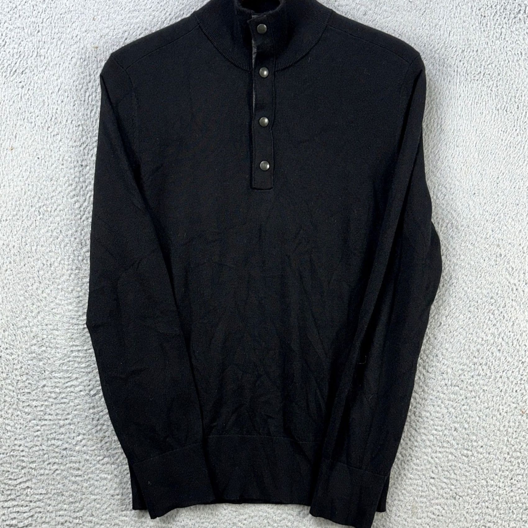 Banana Republic Banana Republic Merino Extra Fine Wool Sweater Pullover Mens Medium Black Knit Size US M / EU 48-50 / 2 - 2 Thumbnail