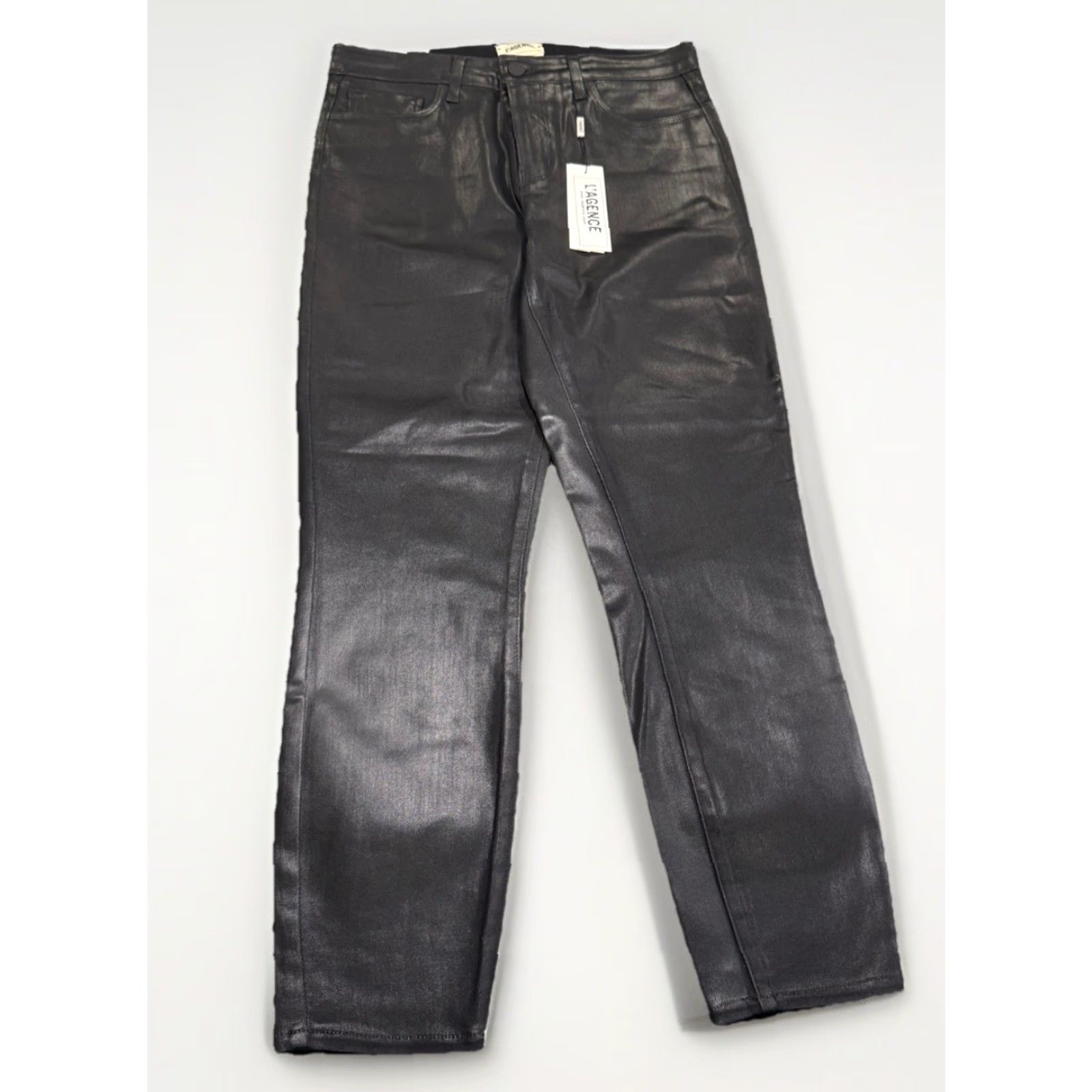 Vintage NWT L’agence Margot High Rise Skinny Black Coated Jeans Size 28 Women's Jeans Ankle Black 28 Mens? Wait. Size 28" / US 6 / IT 42 - 2 Thumbnail