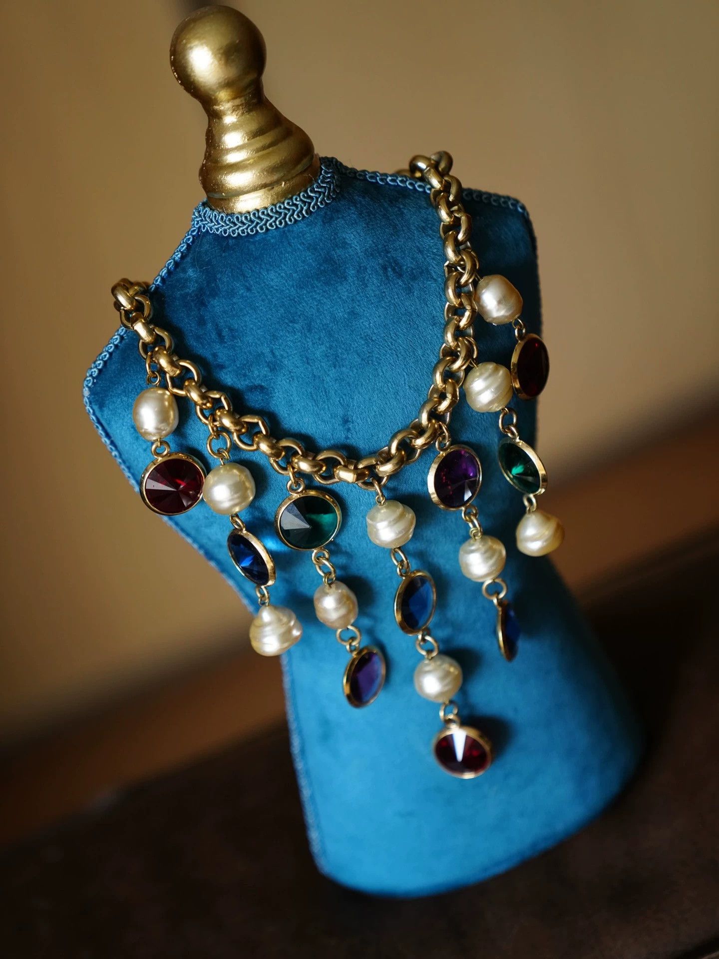 Vintage Vintage French Crystal Pearl Necklace Size ONE SIZE - 6 Thumbnail