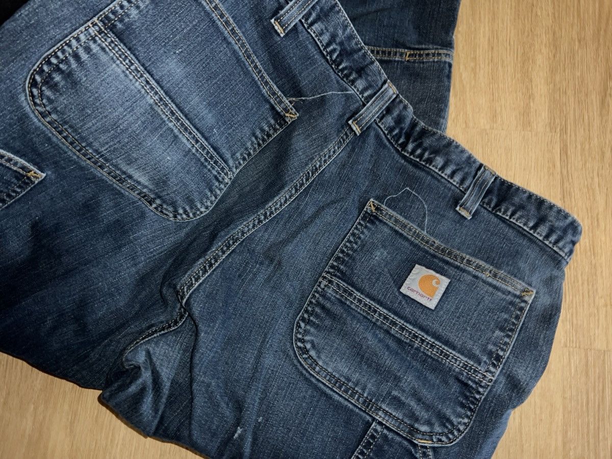 Carhartt × Carhartt Wip × Wrangler Insane Faded Carhartt Blue Double Knees Size US 33 - 4 Thumbnail