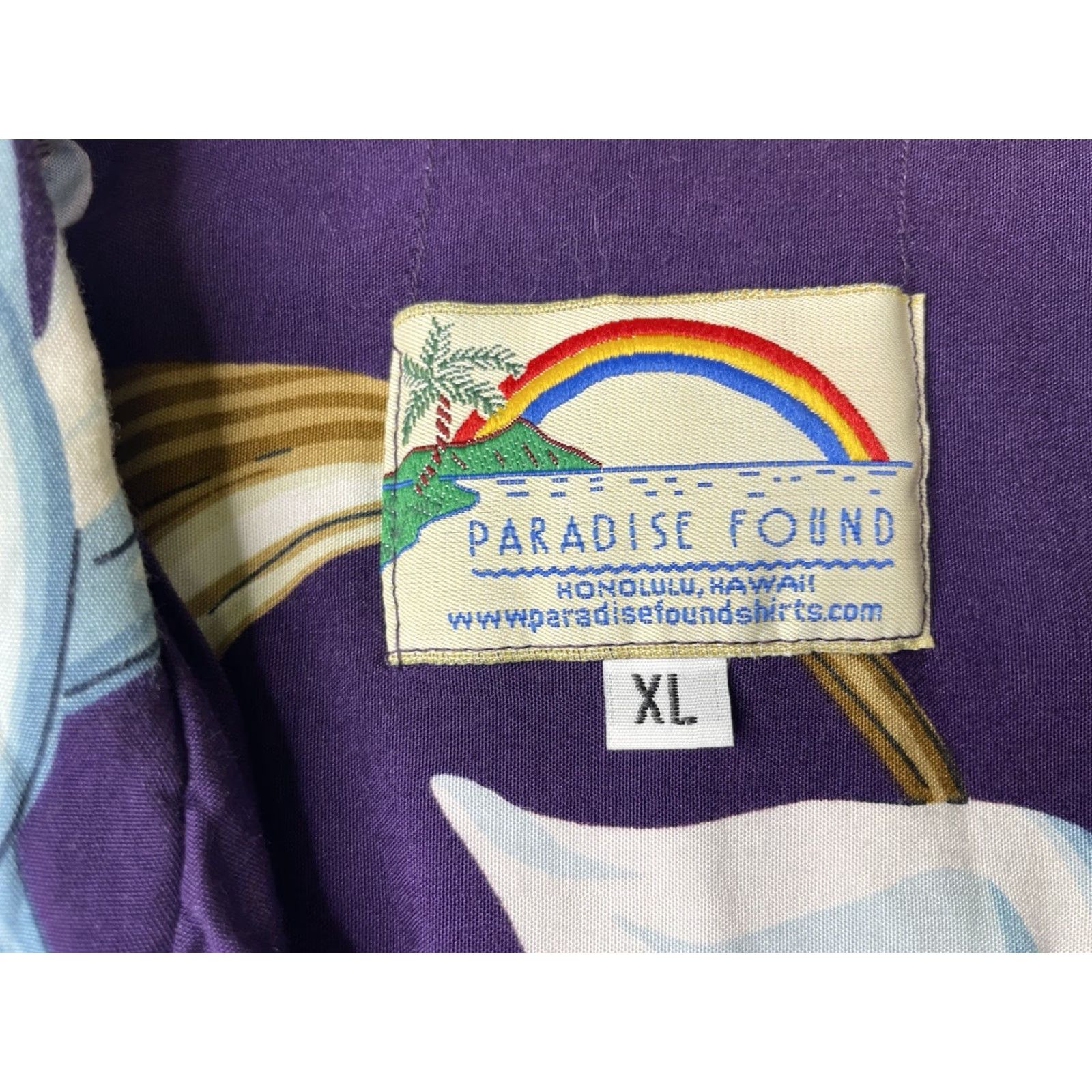 Paradise Found VINTAGE Paradise Found Hawaiian Shirt Men XL Purple Floral Paradise Found Shirt Hawaiian Retro Tropical All Seasons Lightweight Button-Up M EN? Size US XL / EU 56 / 4 - 3 Thumbnail