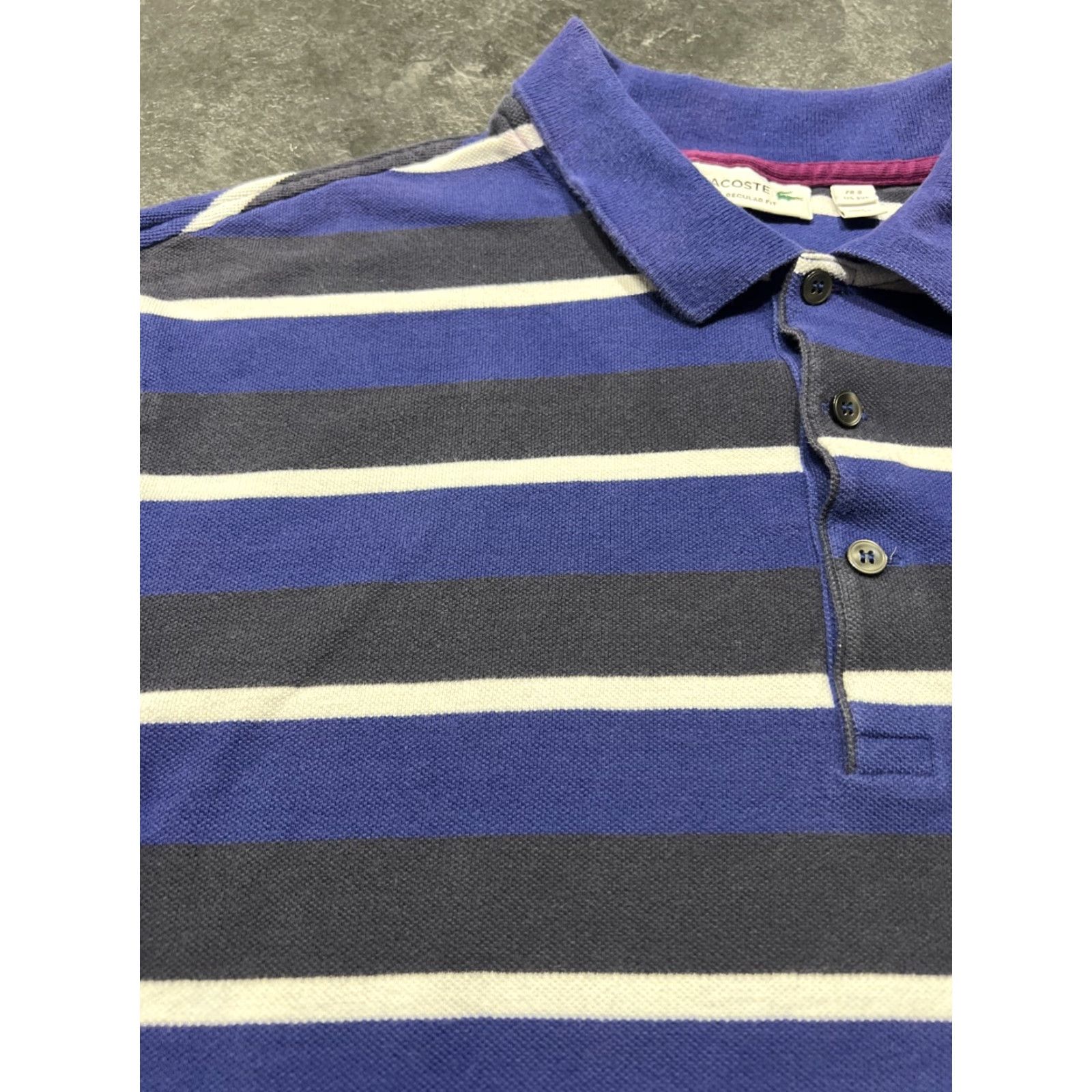 Lacoste VINTAGE Lacoste Men's Polo Shirt Short Sleeve Collared 3XL Blue Striped Tennis Golf Rugby Classic Size US XXL / EU 58 / 5 - 4 Thumbnail
