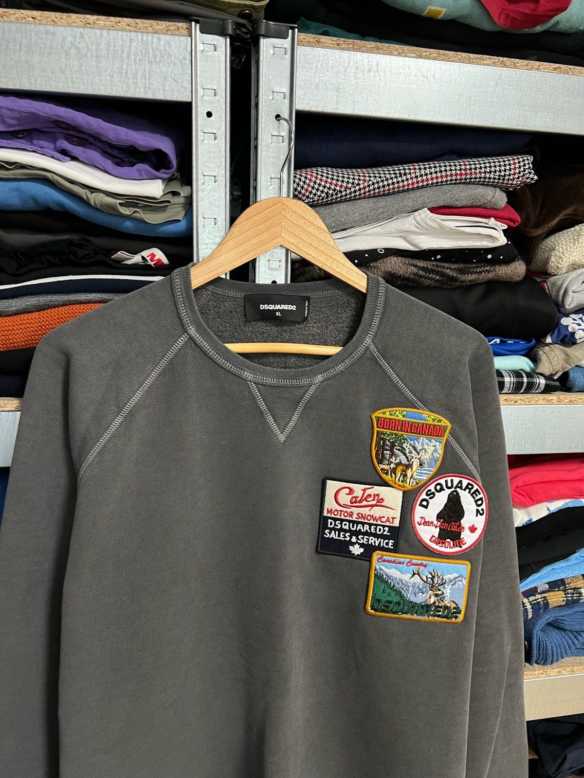 Dsquared2 Dsquared2 Men’s Multi Patch Detailed Sweatshirt Cotton Sz XL Size US XL / EU 56 / 4 - 3 Thumbnail