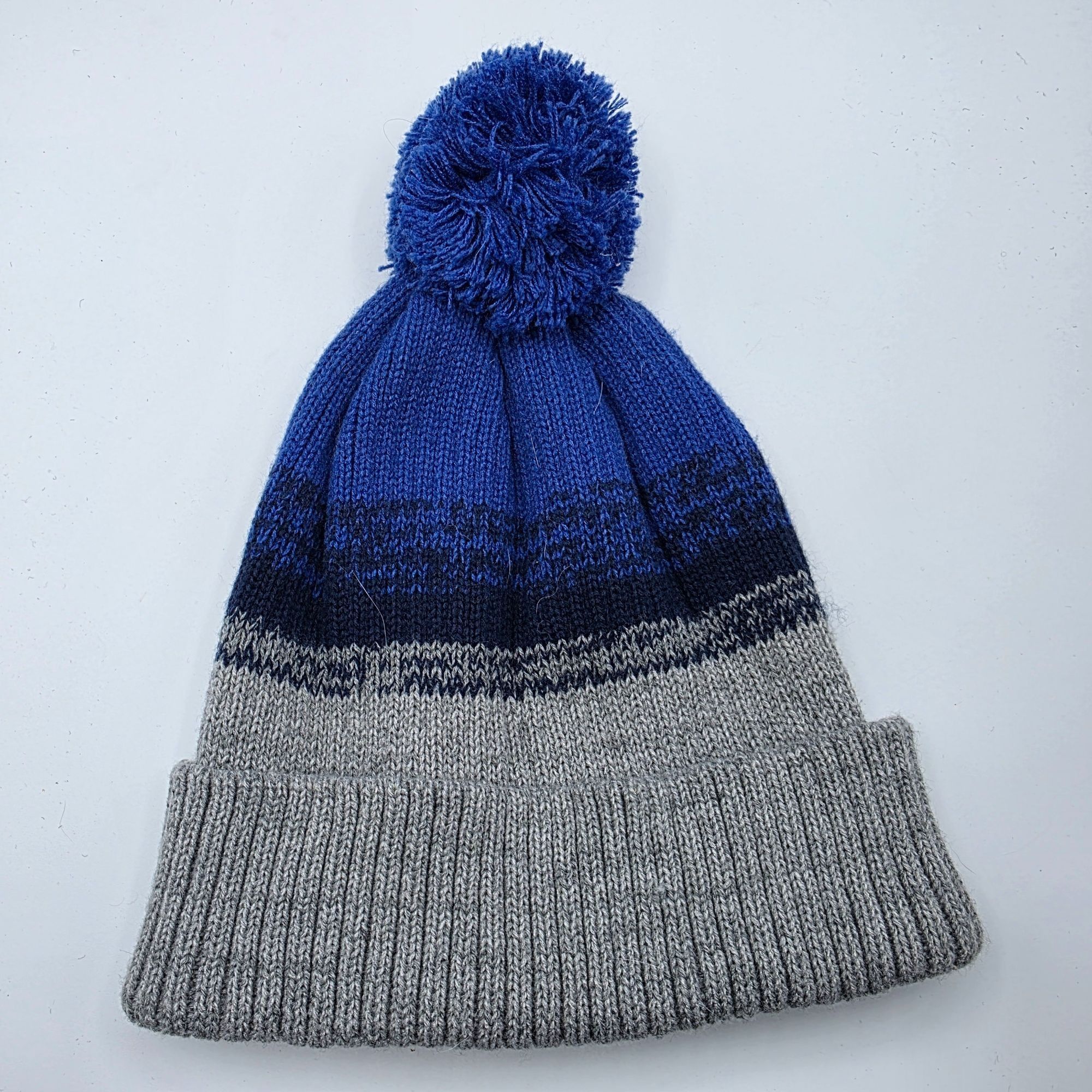 Urban Outfitters Urban Outfitters Blue Gray Pom Beanie Ribbed Knit One Size W Size ONE SIZE - 2 Thumbnail