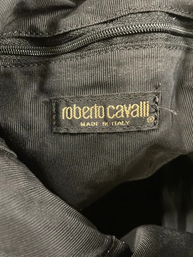 Roberto Cavalli × Vintage 2000s Roberto Cavalli Black Python Print Handle Bag Size ONE SIZE - 6 Thumbnail
