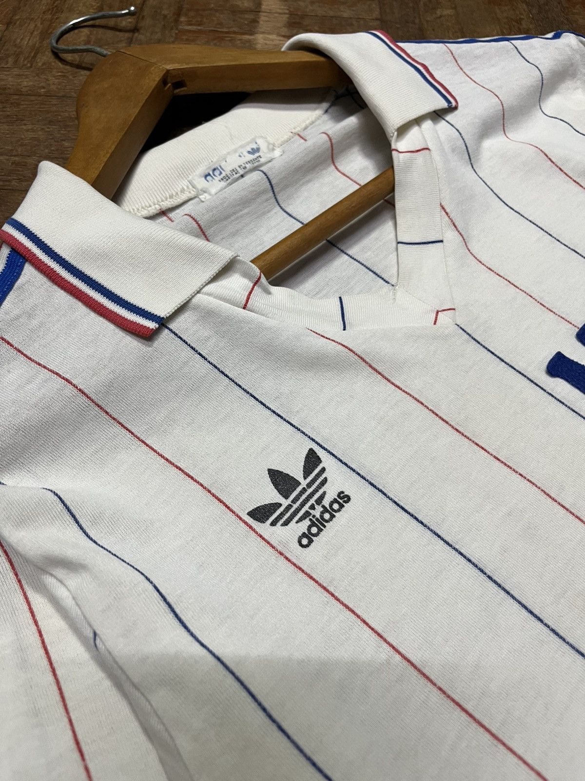 Adidas Vintage 1980s Adidas MSC France Away Kit Longsleeve Jersey Size US S / EU 44-46 / 1 - 4 Thumbnail