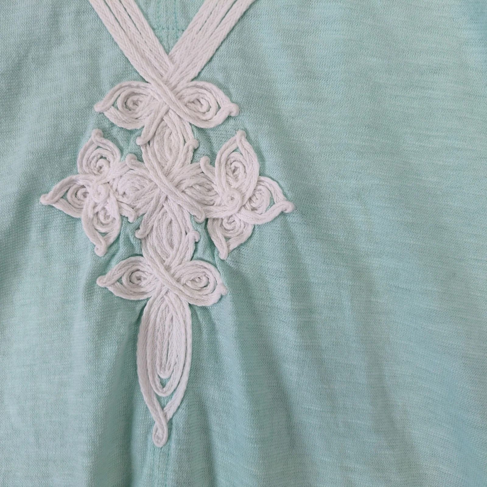 Lilly Pulitzer Lilly Pulitzer Thea Seafoam Tunic Top Women's M Applique Size M / US 6-8 / IT 42-44 - 8 Thumbnail