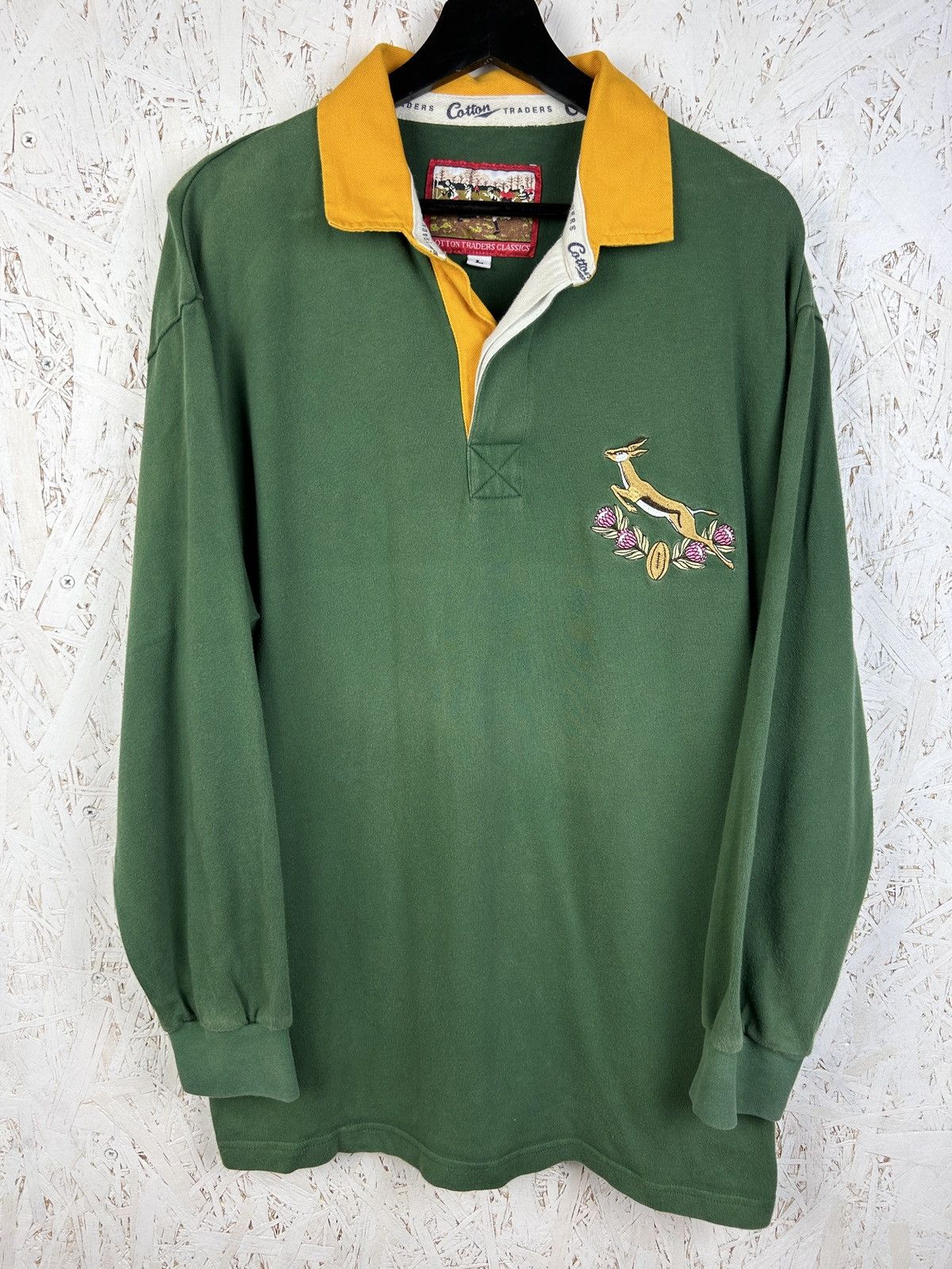 Cotton Traders 90s Vintage South Africa Springbooks Rugby Jersey Shirt Size US L / EU 52-54 / 3 - 1 Thumbnail
