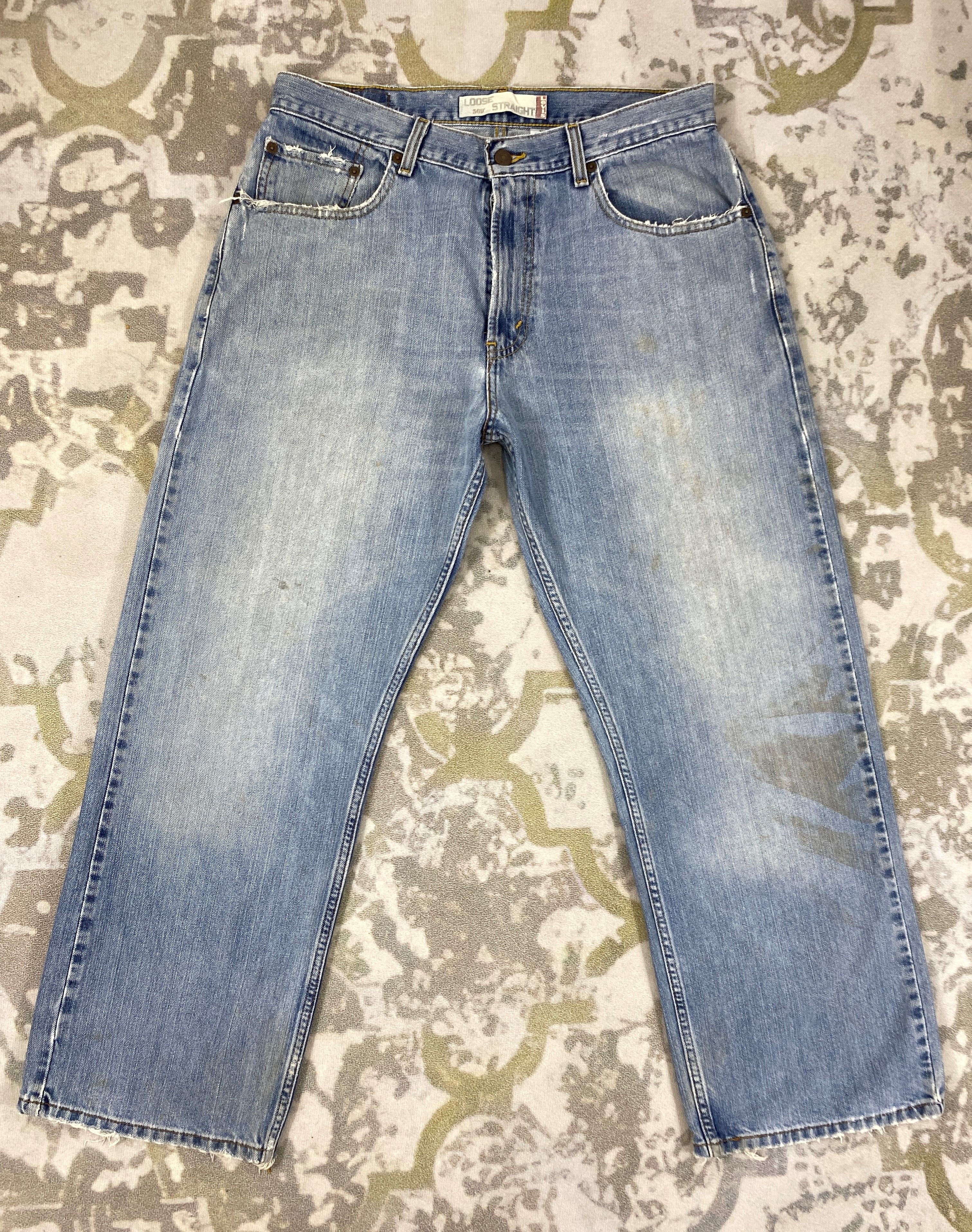 Levi's Blue Wash Vintage Levi's 569 Loose Straight Denim -JN420 Size US 33 - 1 Thumbnail