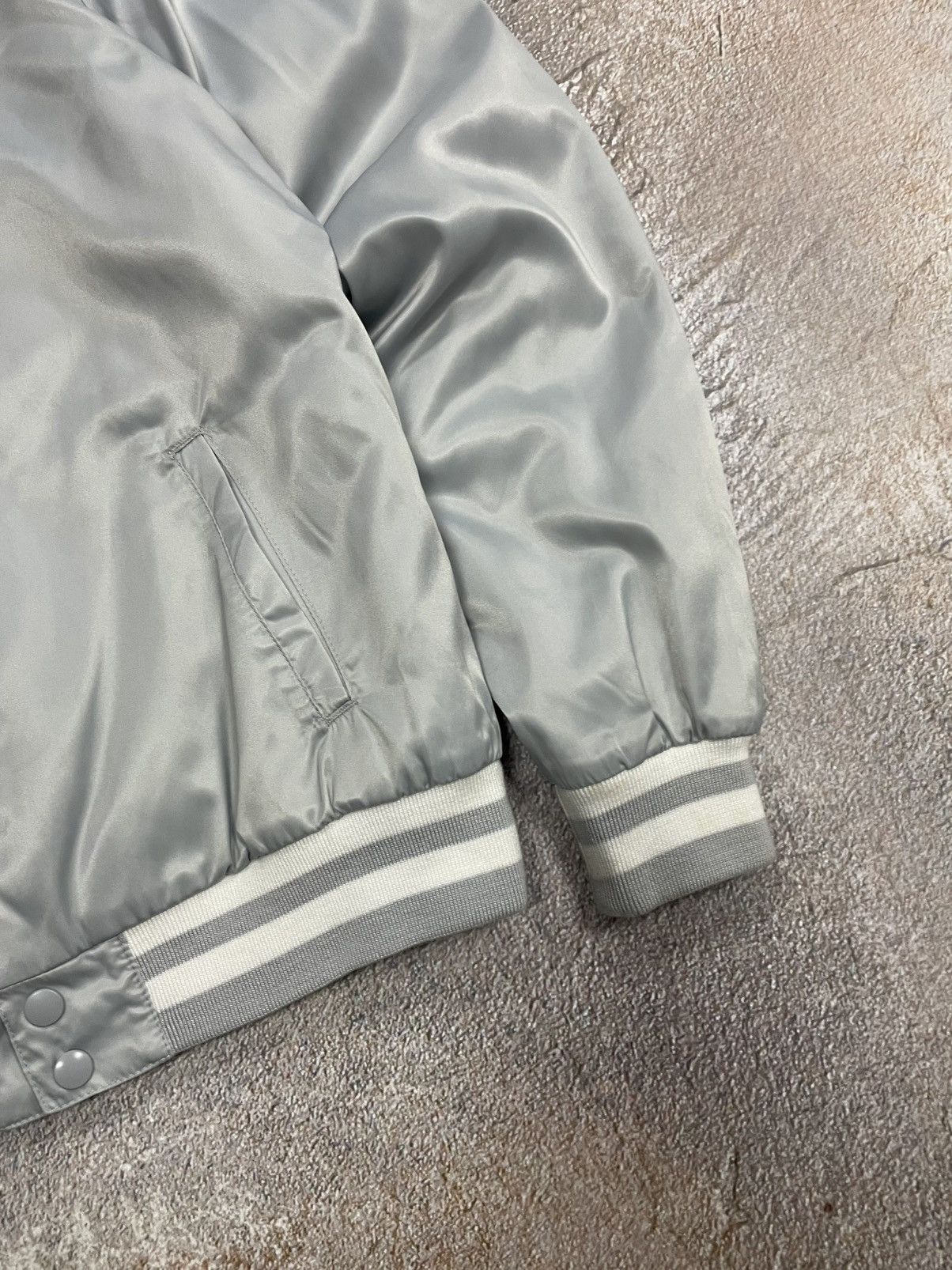 Nike Vintage Nike Athletic Big Logo Satin Bomber Jacket Size US S / EU 44-46 / 1 - 5 Thumbnail