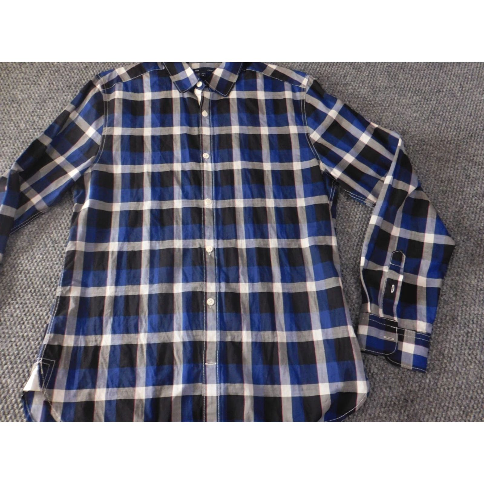 Gap Gap Mens Shirt Medium Blue Button-Up Classic Plaid Knit Cotton Regular Slimming Size US M / EU 48-50 / 2 - 3 Thumbnail