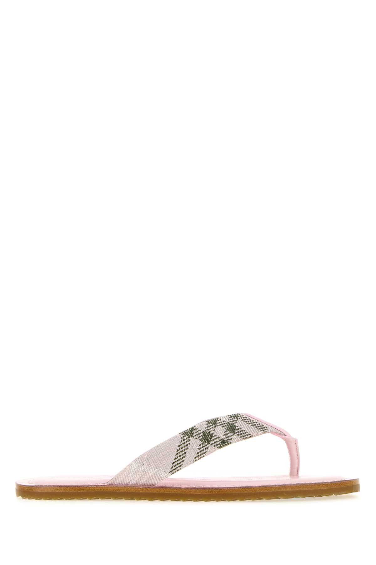 Burberry Embroidered Fabric Thong Slippers Size US 6 / IT 36 - 1 Thumbnail
