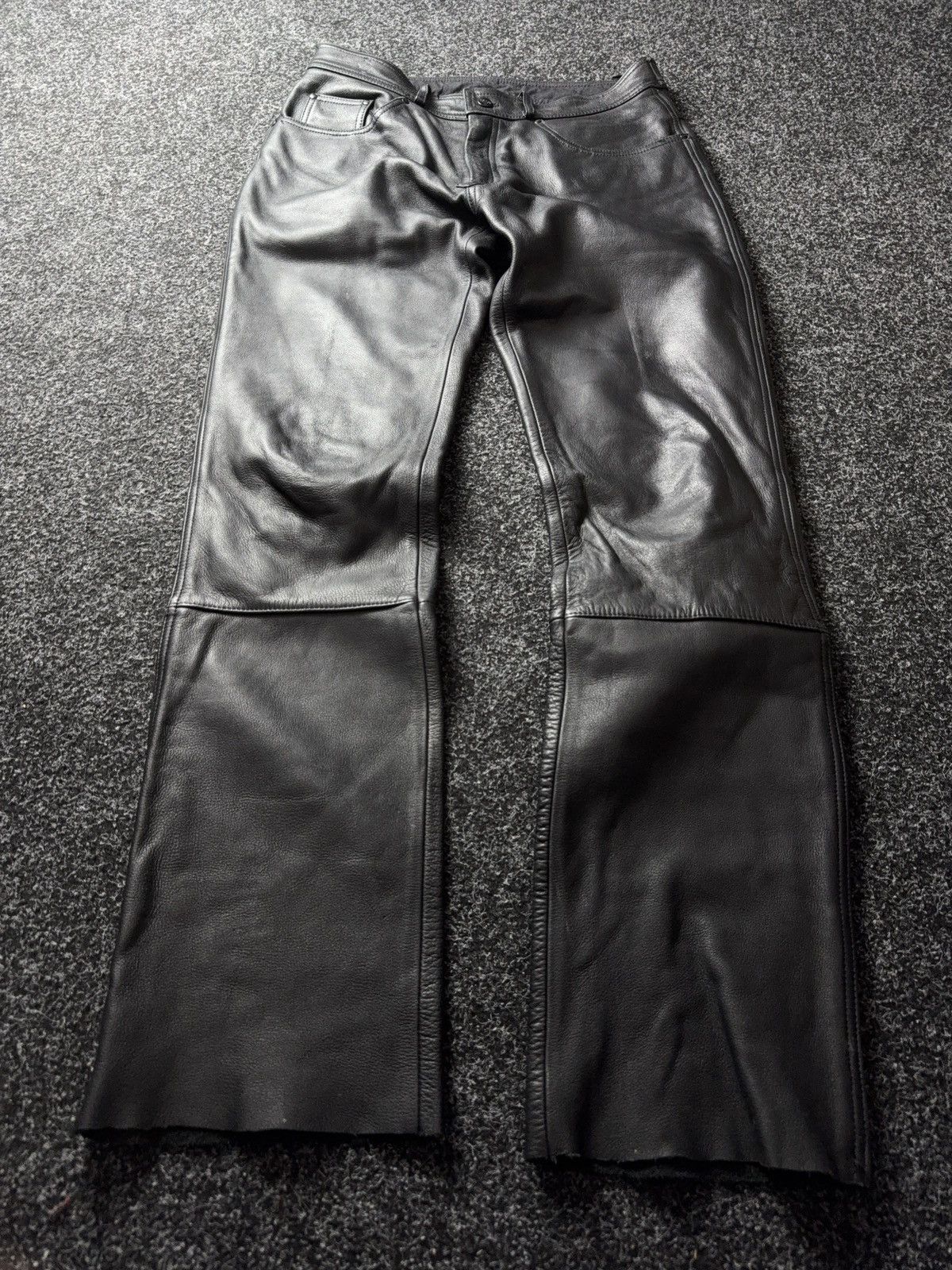 Genuine Leather 00s Racing Moto Biker Rock Punk Chrome Style Leather Pants Size US 32 / EU 48 - 1 Thumbnail