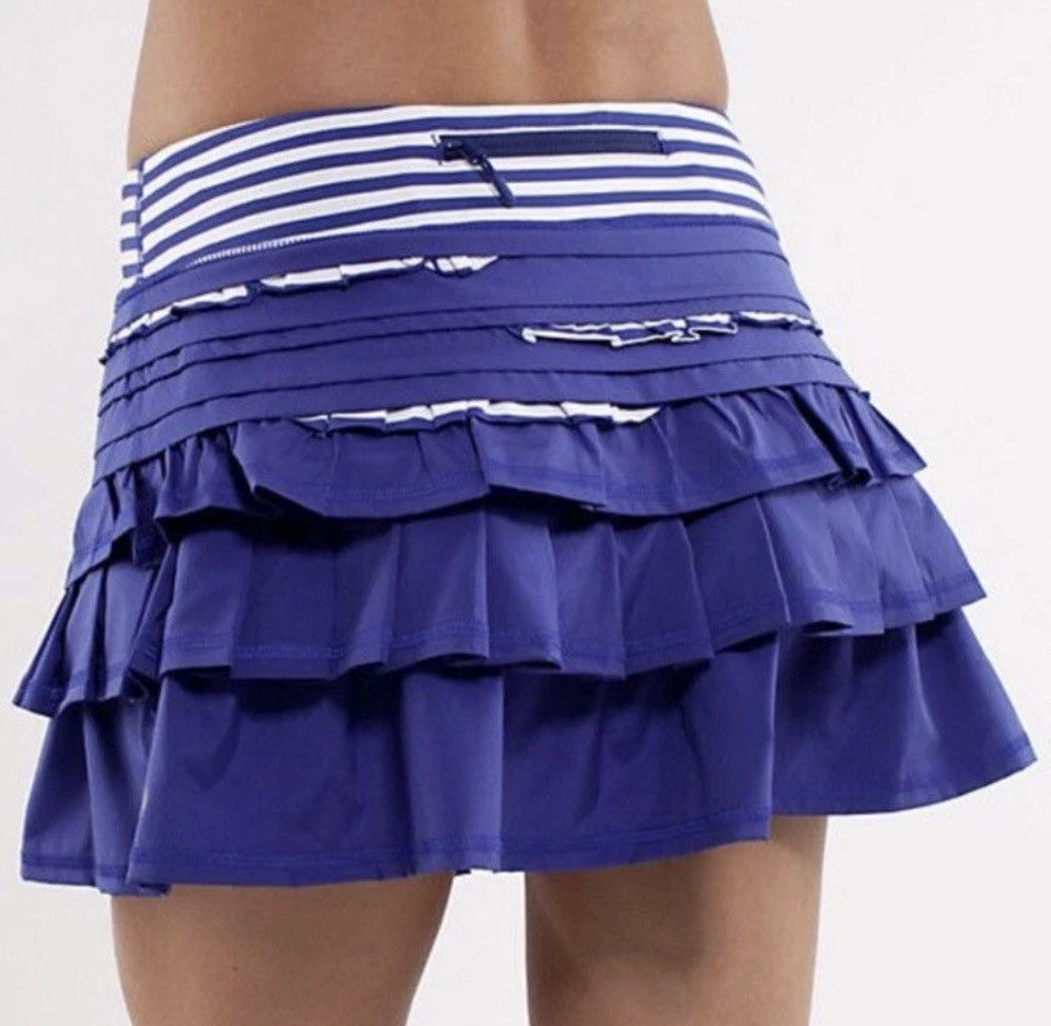 Lululemon Lululemon Run: Back On Track Blue Ruffle Skirt Sz.4 Size 27" / US 4 / IT 40 - 1 Thumbnail