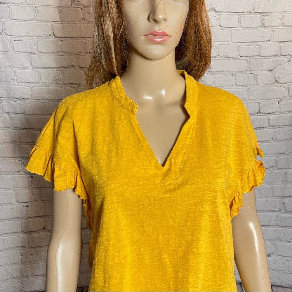 Other NWT New Velvet Heart Verdine V-Neck Ruffle Sleeve Yellow Te Size M / US 6-8 / IT 42-44 - 2 Thumbnail