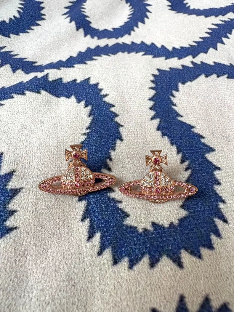 Vivienne Westwood Vivienne Westwood Vintage Pink and White Diamond Rose Gold Size ONE SIZE - 1 Thumbnail