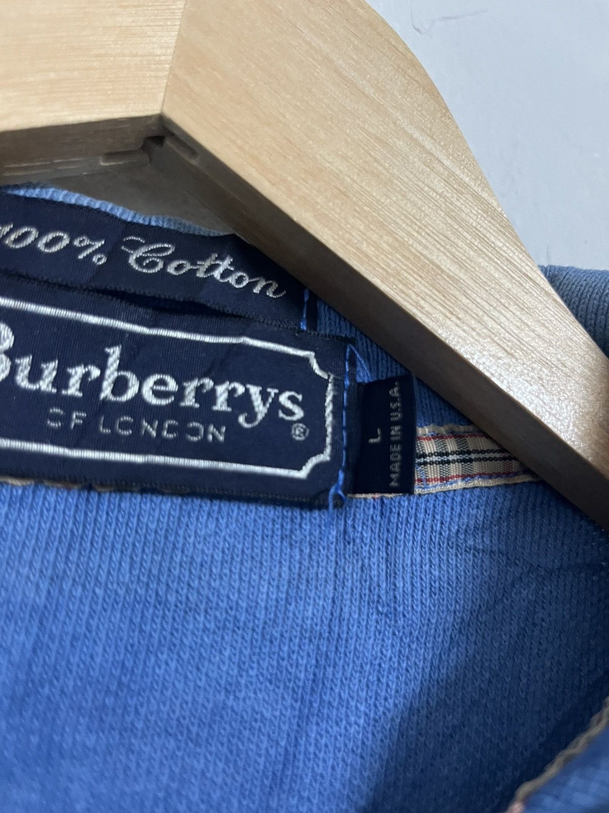Burberry Vintage faded blue burberrys made in usa Size US L / EU 52-54 / 3 - 6 Thumbnail