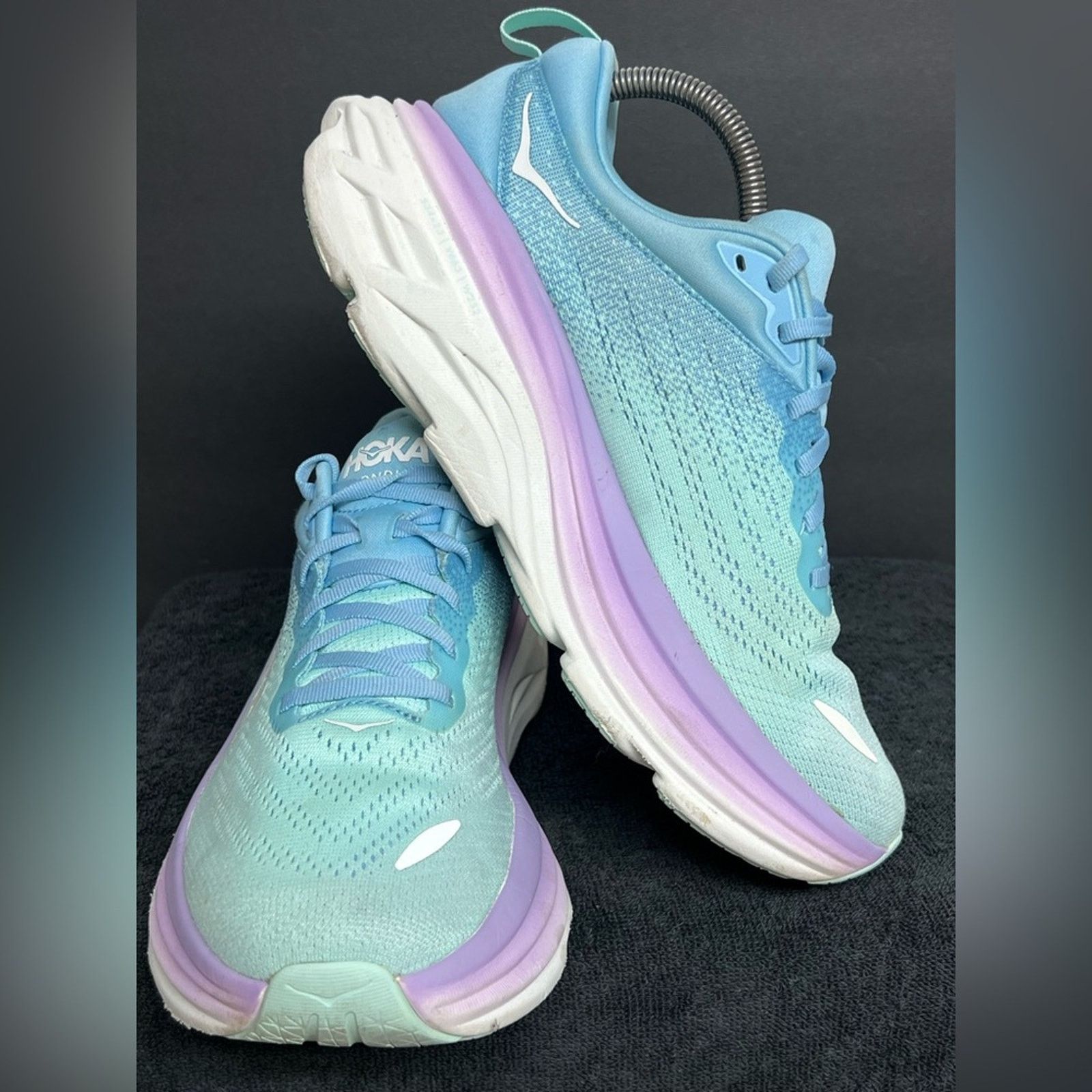 Hoka Hoka Bondi 8 Shoes Womens 9 B Airy Blue Sunlit Ocean Size US 9 / IT 39 - 3 Thumbnail