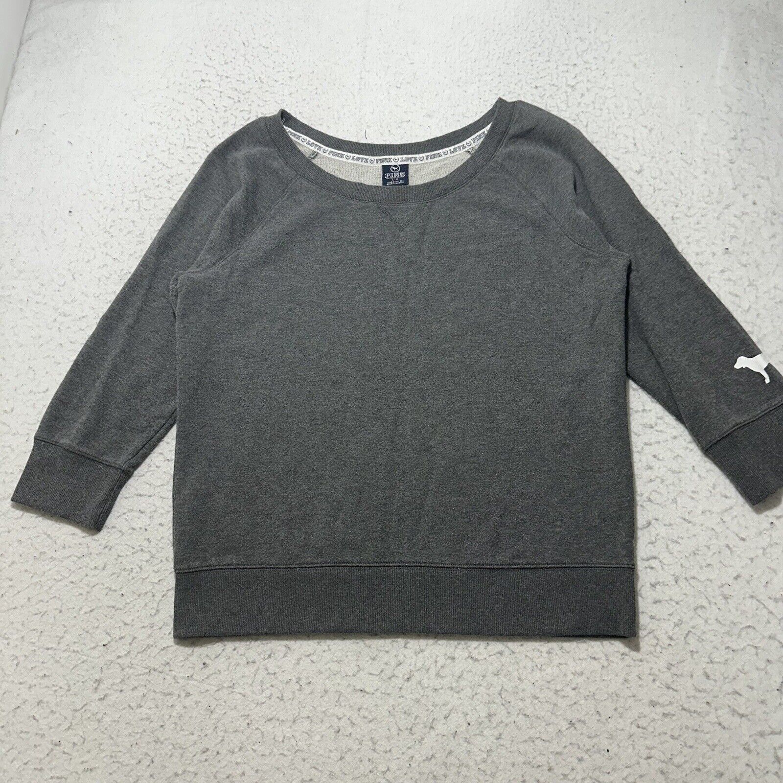Victoria's Secret Victoria's Secret PINK Large Gray Crewneck Sweatshirt Dog Size L / US 10 / IT 46 - 1 Thumbnail