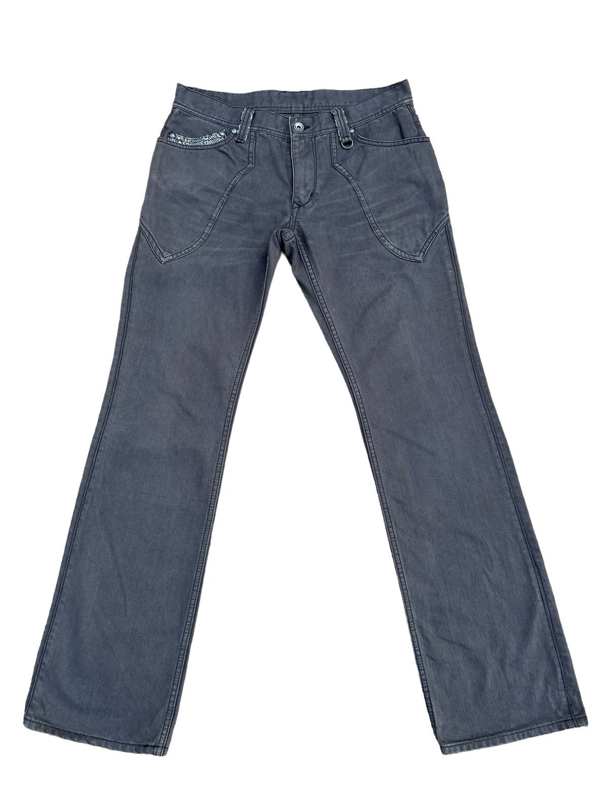 Nicole Club Vintage Nicole Club FM Distress Waxed Bootcut Pant Size US 31 - 1 Thumbnail