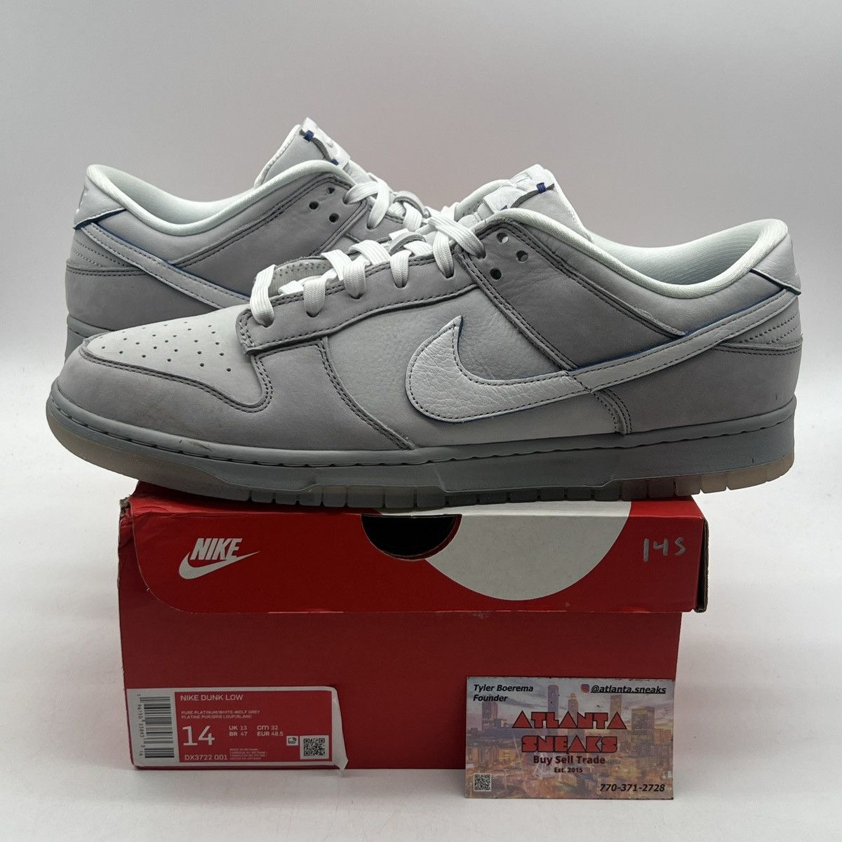 Nike Nike dunk low wolf grey pure platinum Size US 14 / EU 47 - 1 Thumbnail