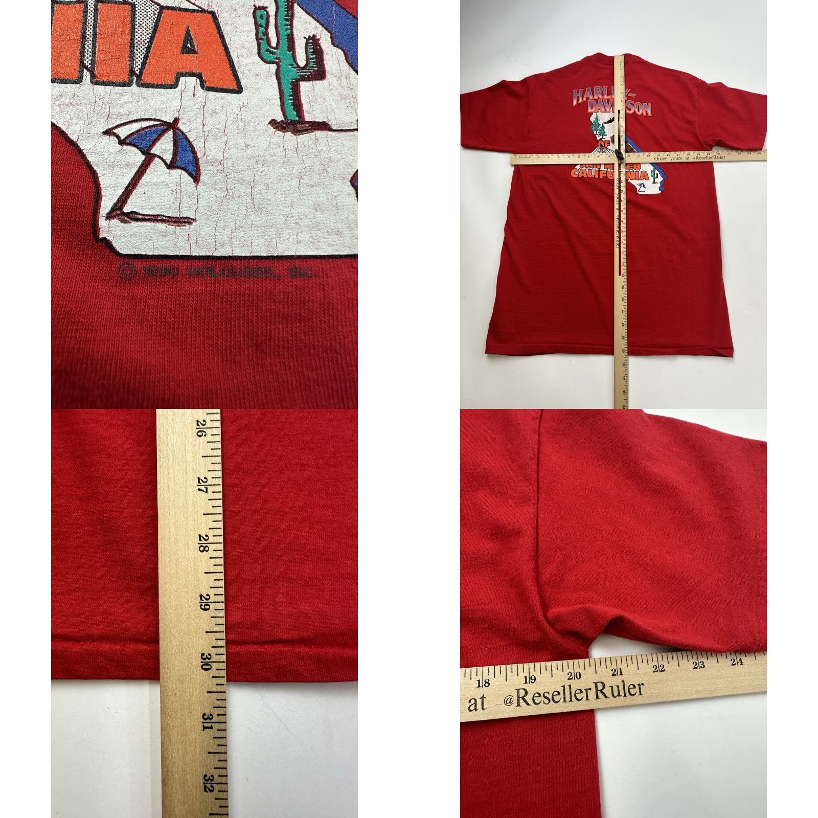 Harley Davidson VINTAGE Harley-Davidson Shirt Mens XL Red Holoubek USA 1990 San Mateo California Size US XL / EU 56 / 4 - 8 Thumbnail