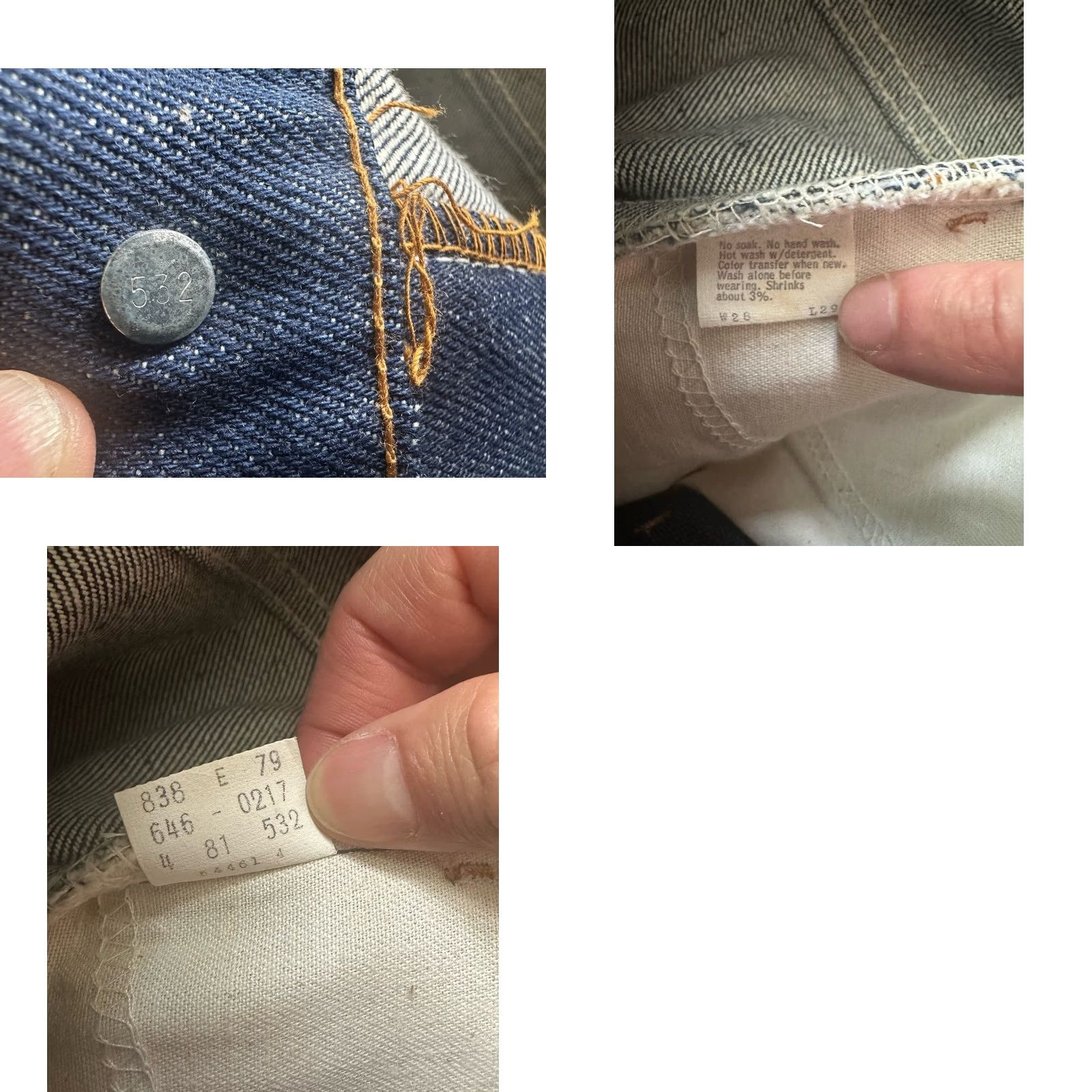 Levi's VINTAGE Levi's 646 0217 Raw Orange Tab Bell Bottom Flare Denim Jeans Mens 28 NWOT Size US 28 / EU 44 - 8 Thumbnail