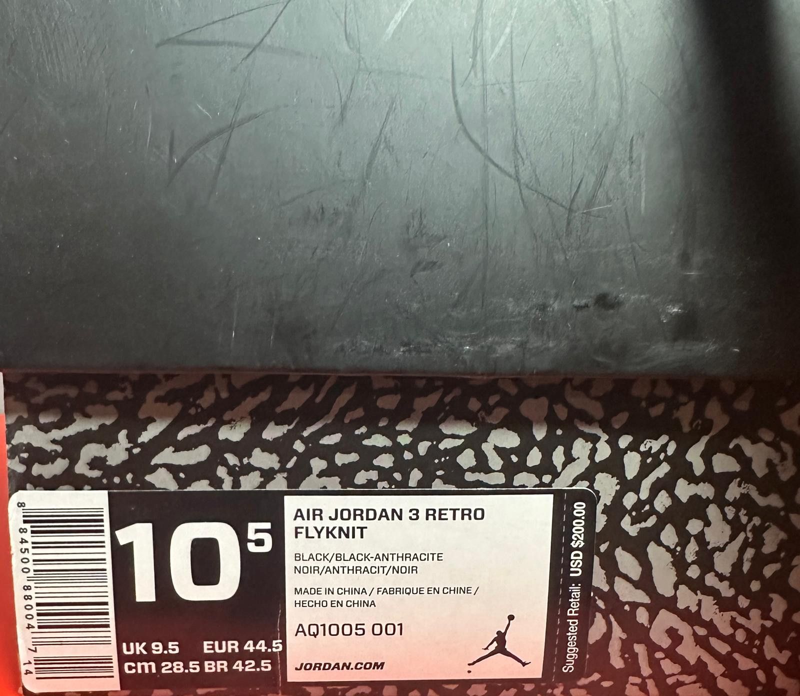 Jordan Brand × Nike Size 10.5 - Air Jordan 3 Retro Flyknit Black Size US 10.5 / EU 43-44 - 8 Thumbnail