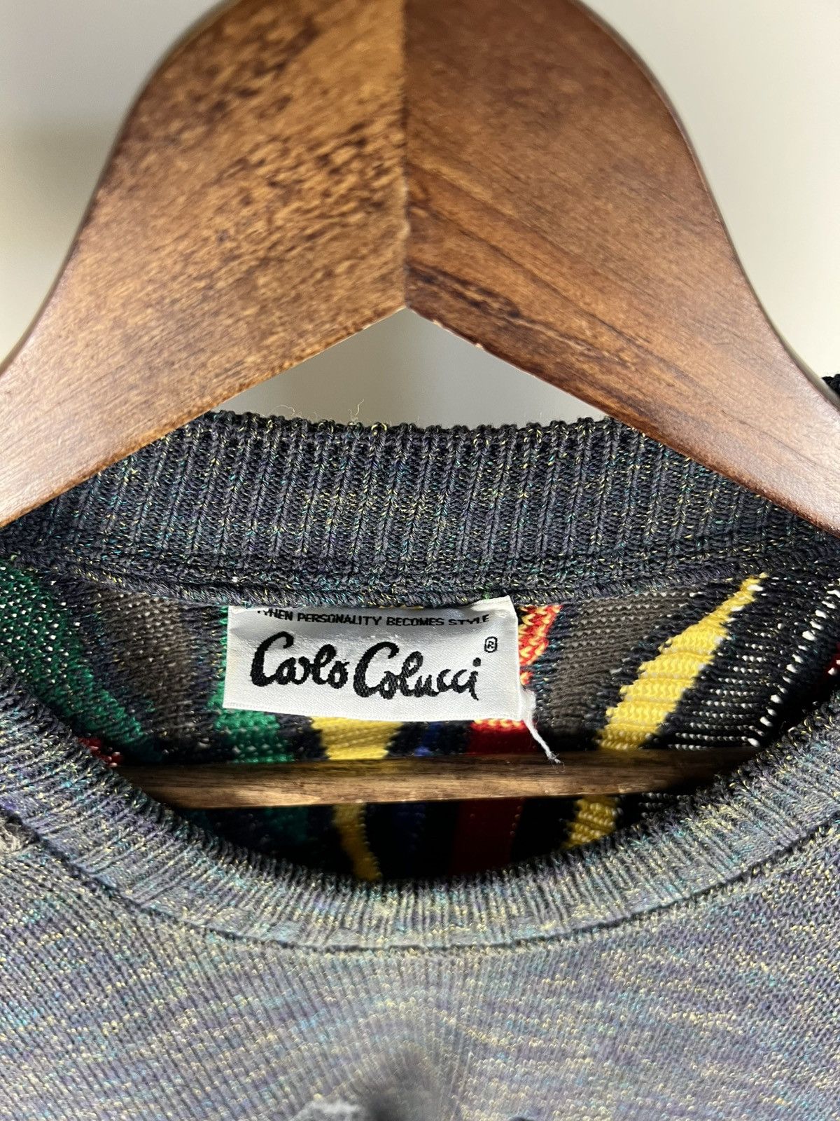 Carlo Colucci Carlo Colucci Vintage 90s 3D Knit Sweater Coogi Style Size US L / EU 52-54 / 3 - 5 Thumbnail