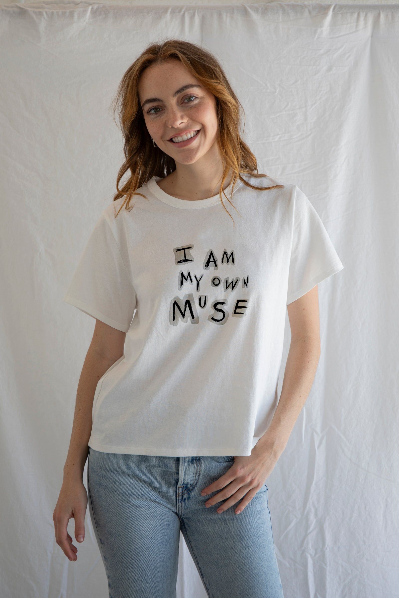 Designer × Vintage I Am My Own Muse Tee – Empowered Style, Vintage Aesthetic Size S / US 4 / IT 40 - 1 Thumbnail
