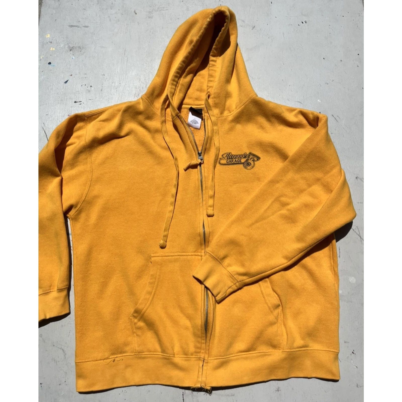 Vintage Otto Hoodie Main Zip Slappy's Garage Yellow Skateboard San Diego 90s City Retro Half Pipe Mens L(Adult) Shirt? Size US L / EU 52-54 / 3 - 7 Thumbnail