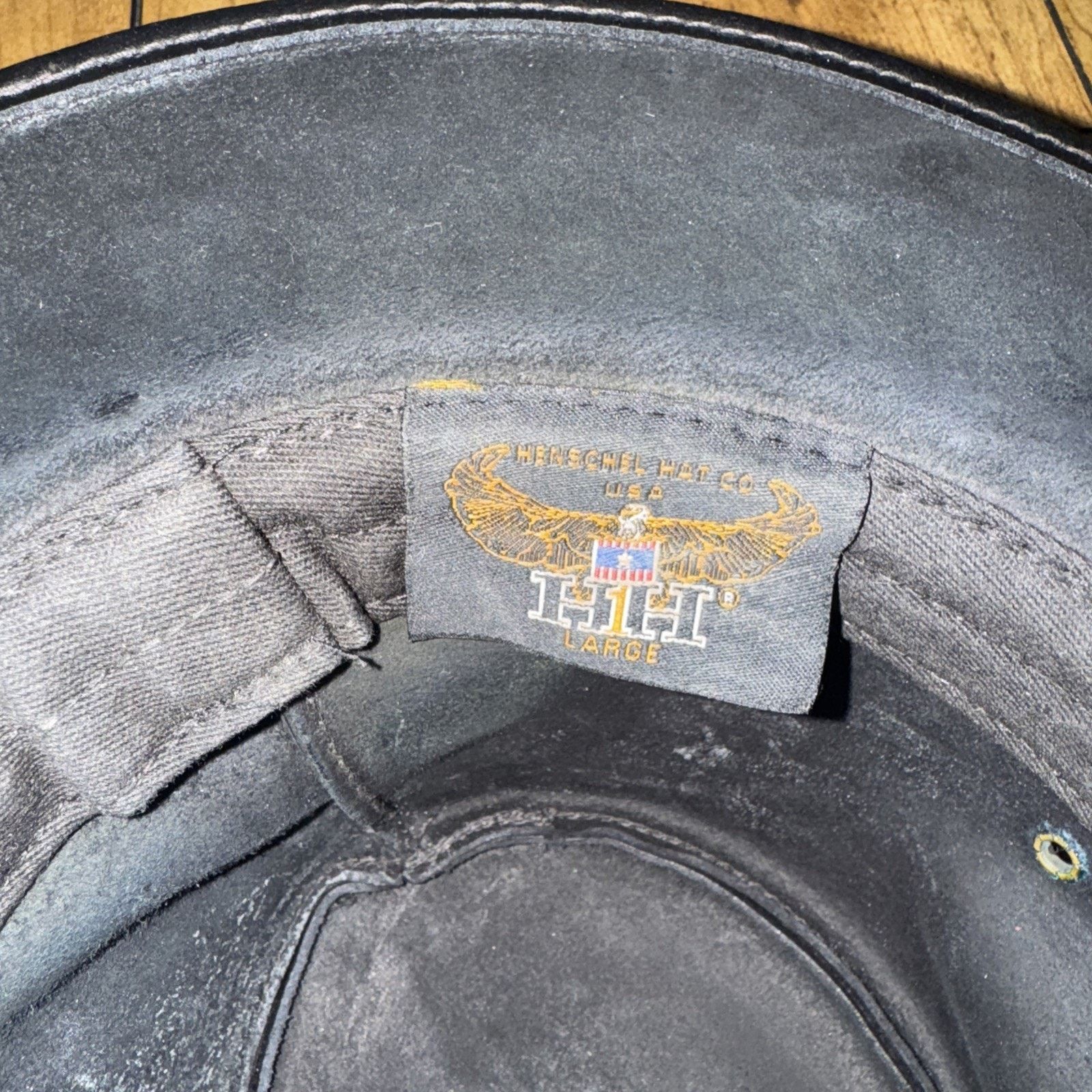 Japanese Brand × Vintage Henschel Leather Hat Black Large Size ONE SIZE - 7 Thumbnail