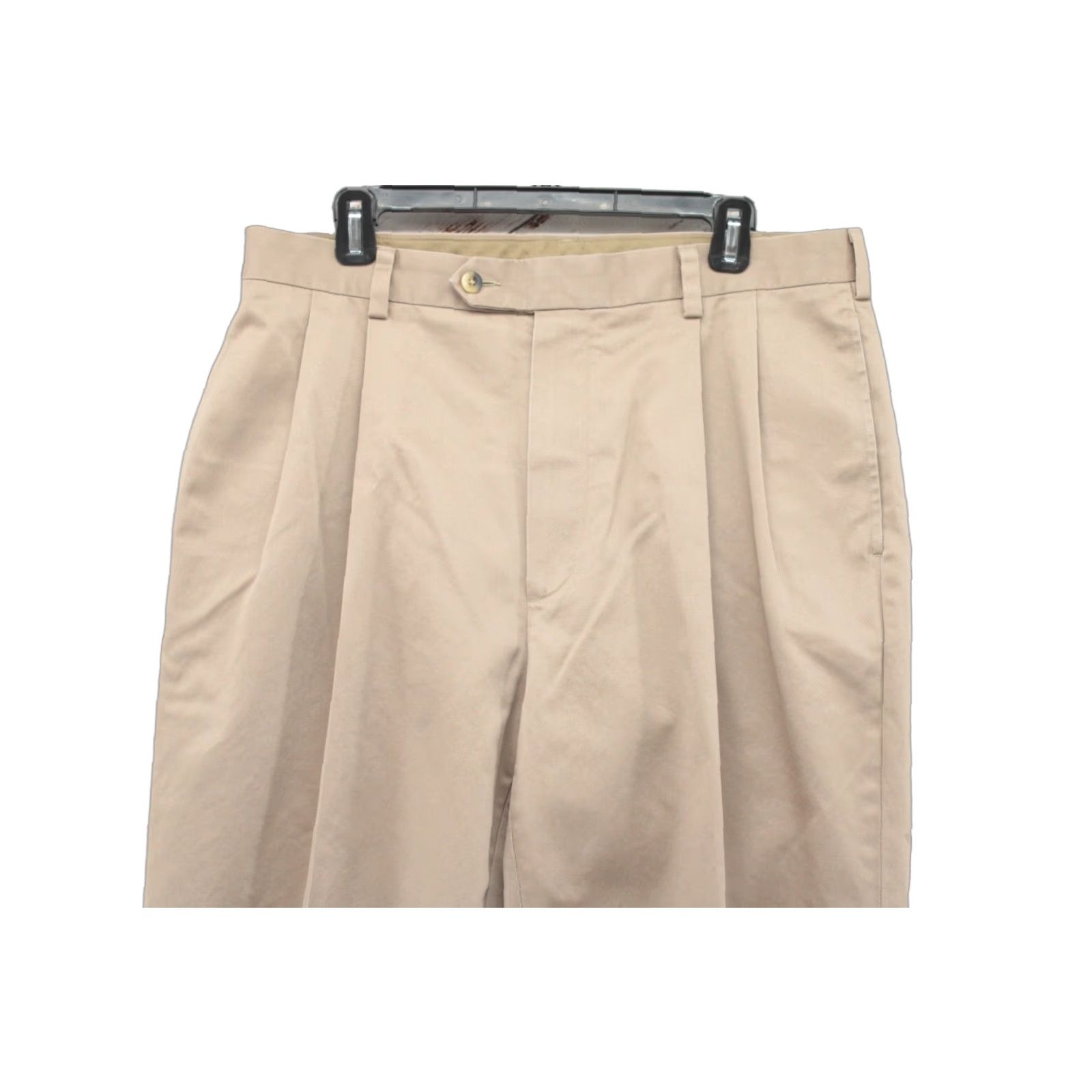 Jos. A. Bank Jos A Bank Chino Pants Men's 36 Khaki Heavy Cotton Pleated Cuffed Casual Friday Size US 36 / EU 52 - 1 Thumbnail
