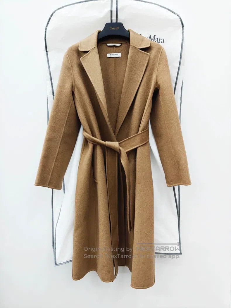 Max Mara Max Mara 100% Sheep Wool Lapel Slightly Wide Belted Overco Size XS / US 0-2 / IT 36-38 - 1 Thumbnail