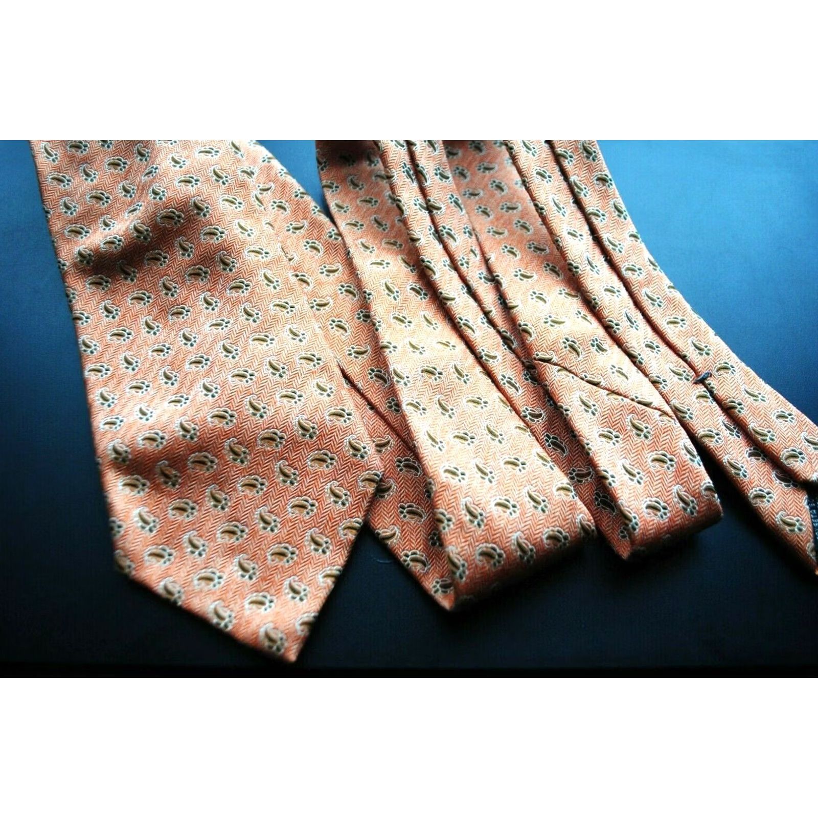 Ermenegildo Zegna ERMENEGILDO ZEGNA MEN'S NECKTIE ITALY LUXURY ORANGE COLOR FLORAL 100% SILK Size ONE SIZE - 2 Thumbnail