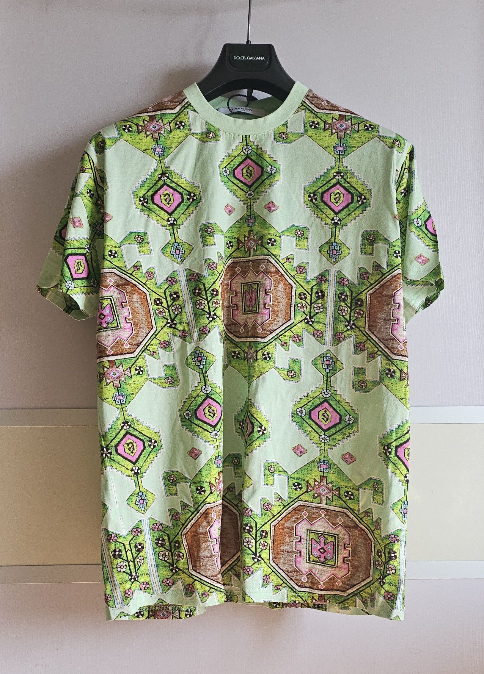Givenchy Givenchy Oversized Green Aztec Persian Rug Print T-Shirts XS Size US XS / EU 42 / 0 - 1 Thumbnail