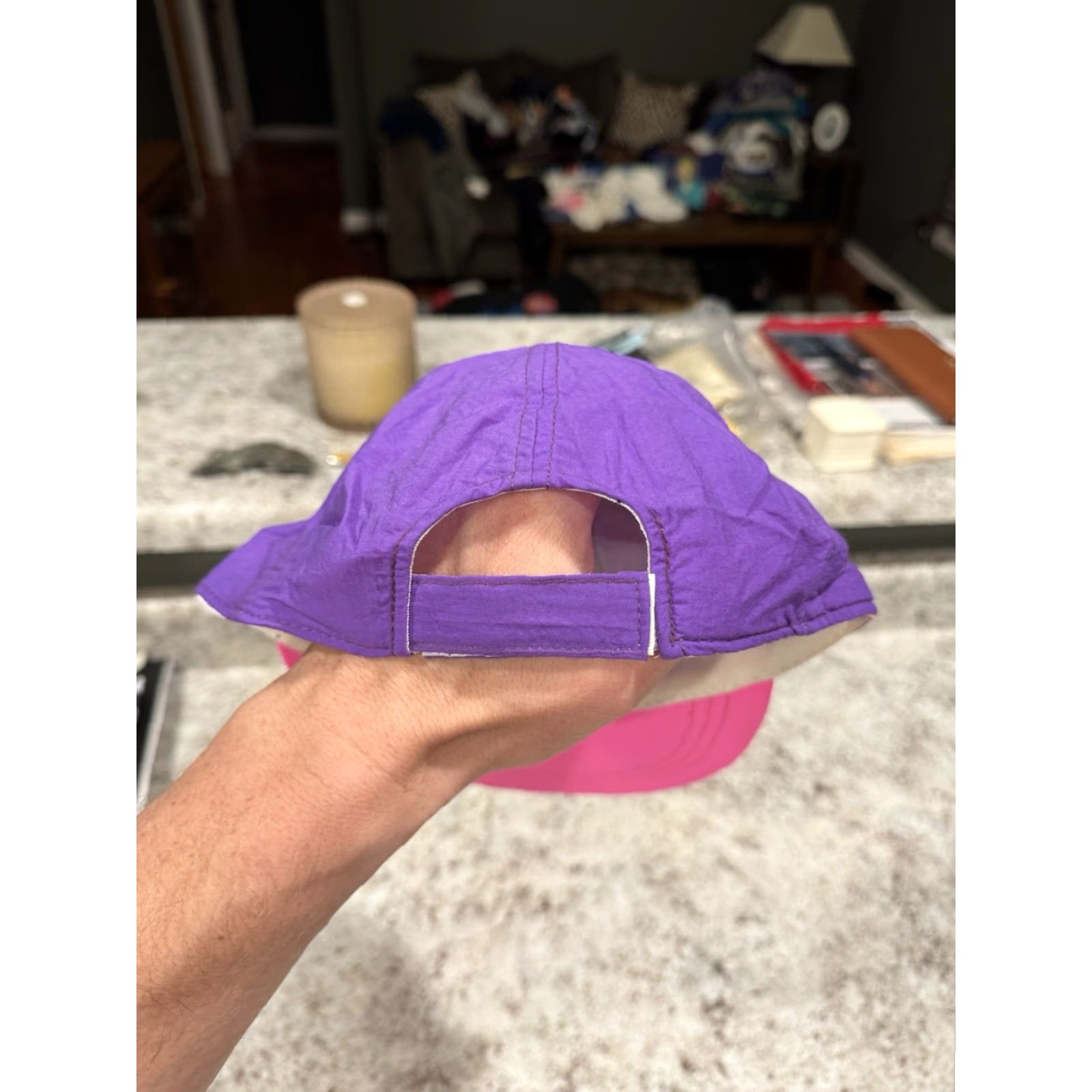 Vintage VINTAGE Felix The Cat 90s Nylon Strapback Hat Cap Purple & Pink TG Australia 5 Panel Adjustable One Size Mens Size ONE SIZE - 3 Thumbnail