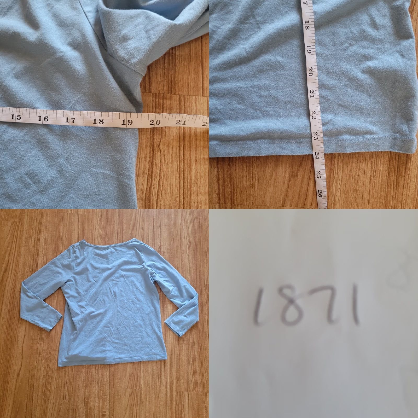 Talbots Talbots Shirt Womens 1X Blue Pima Cotton Scoop Neck Basic Layer Everyday Short Sleeve Cotton Jersey Plus Size T-Shirt Size XL / US 12-14 / IT 48-50 - 8 Thumbnail