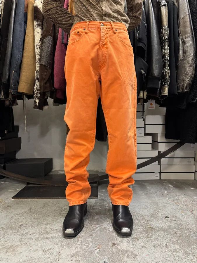 Designer × Moschino × Vintage 1990s Moschino Cozy Straight Orange Pants Size 27" / US 4 / IT 40 - 2 Thumbnail