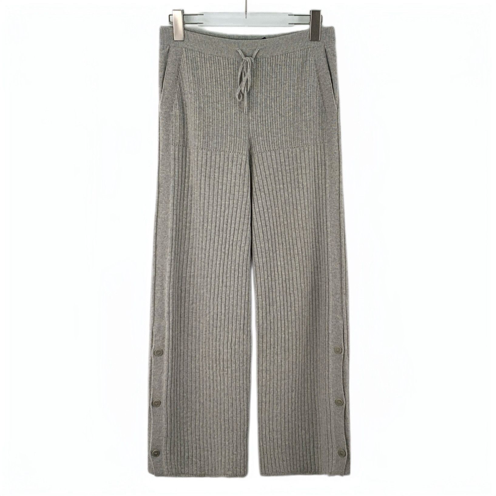 Loro Piana Loro Piana Cashmere Wide-Leg Knit Pants Grey (42) Size 28" / US 6 / IT 42 - 1 Thumbnail