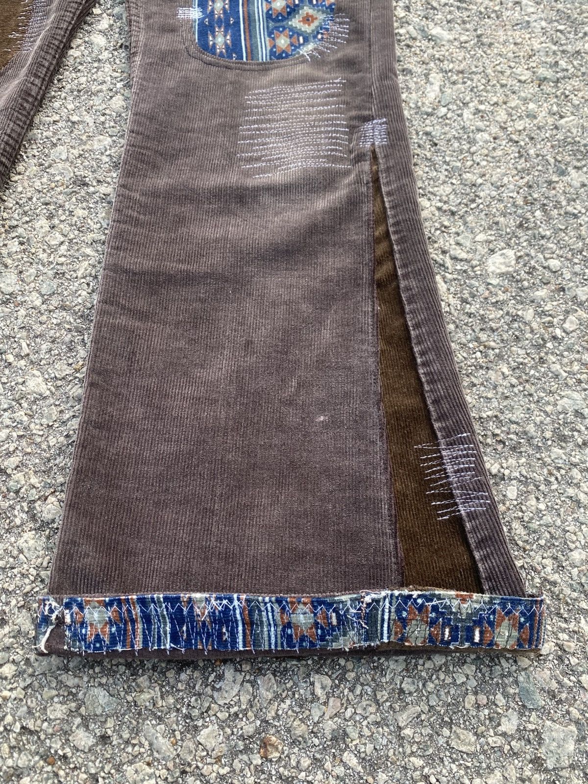 Levi's Vintage Clothing 1970s-80s Levis Corduroy Hippies Patchwork Flared Size US 34 / EU 50 - 15 Thumbnail