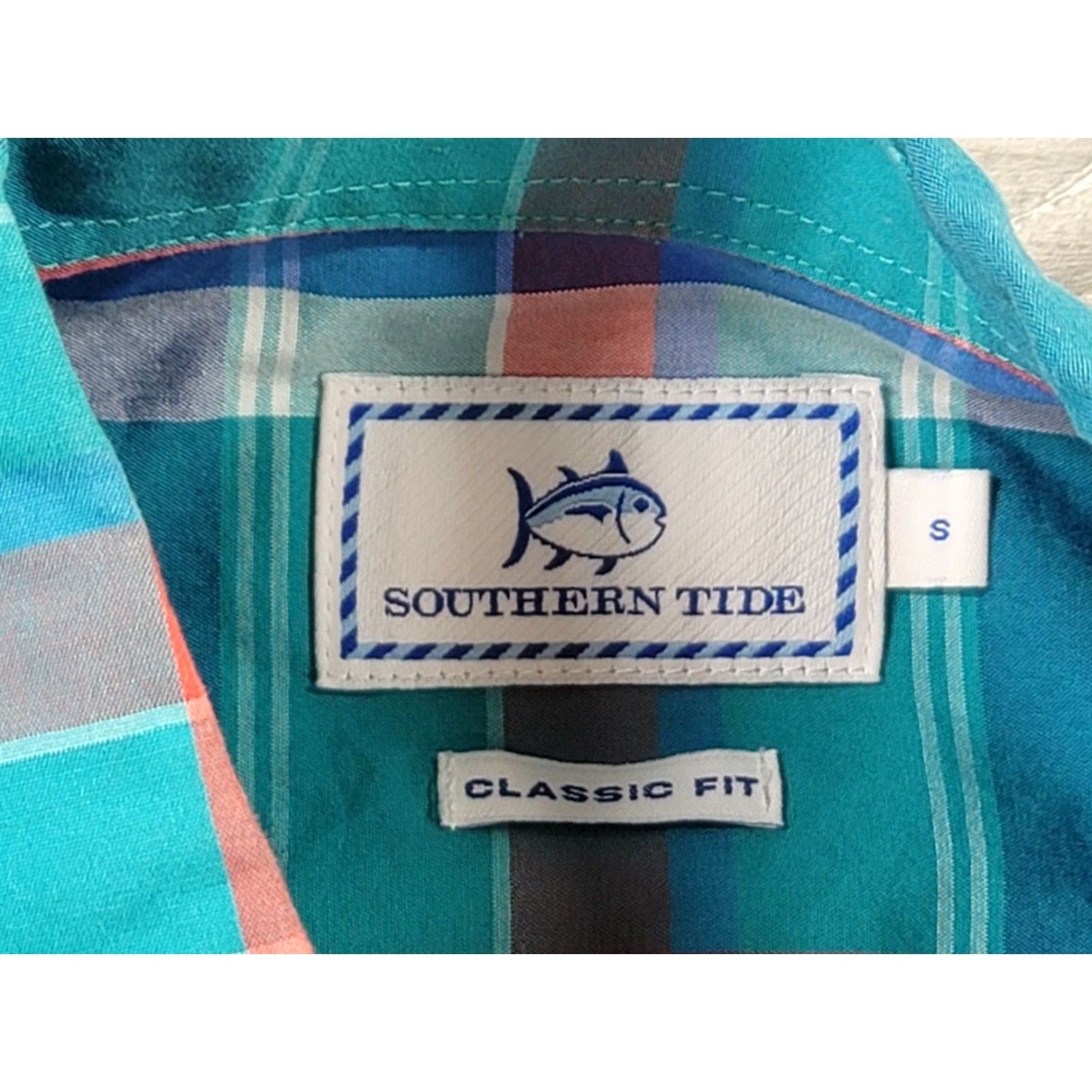 Southern Tide Southern Tide Shirt Mens Long Sleeve Plaid Button-Up Multicolor Teal S Classic Size US S / EU 44-46 / 1 - 5 Thumbnail