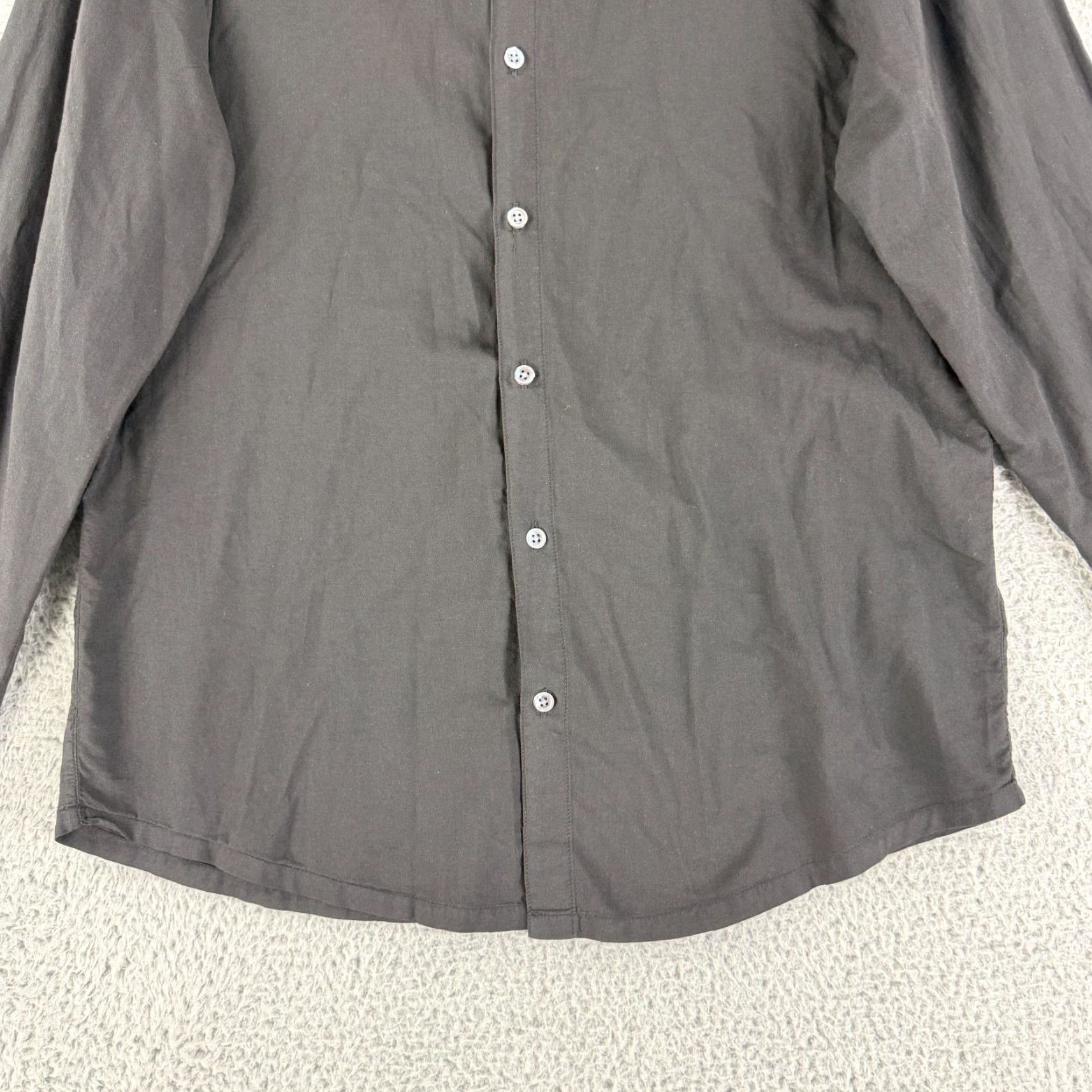 James Perse James Perse Standard Button-Up Shirt Mens M Solid Black 100% Cotton LS Size US M / EU 48-50 / 2 - 5 Thumbnail