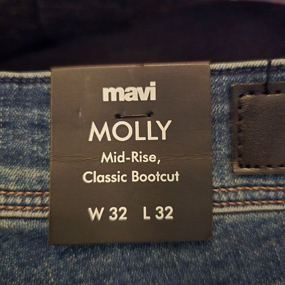 Mavi Mavi‎ Gold Molly Jeans Womens 32 x 32 Dark Rinse Flare Leg N Size 32" / US 10 / IT 46 - 7 Thumbnail