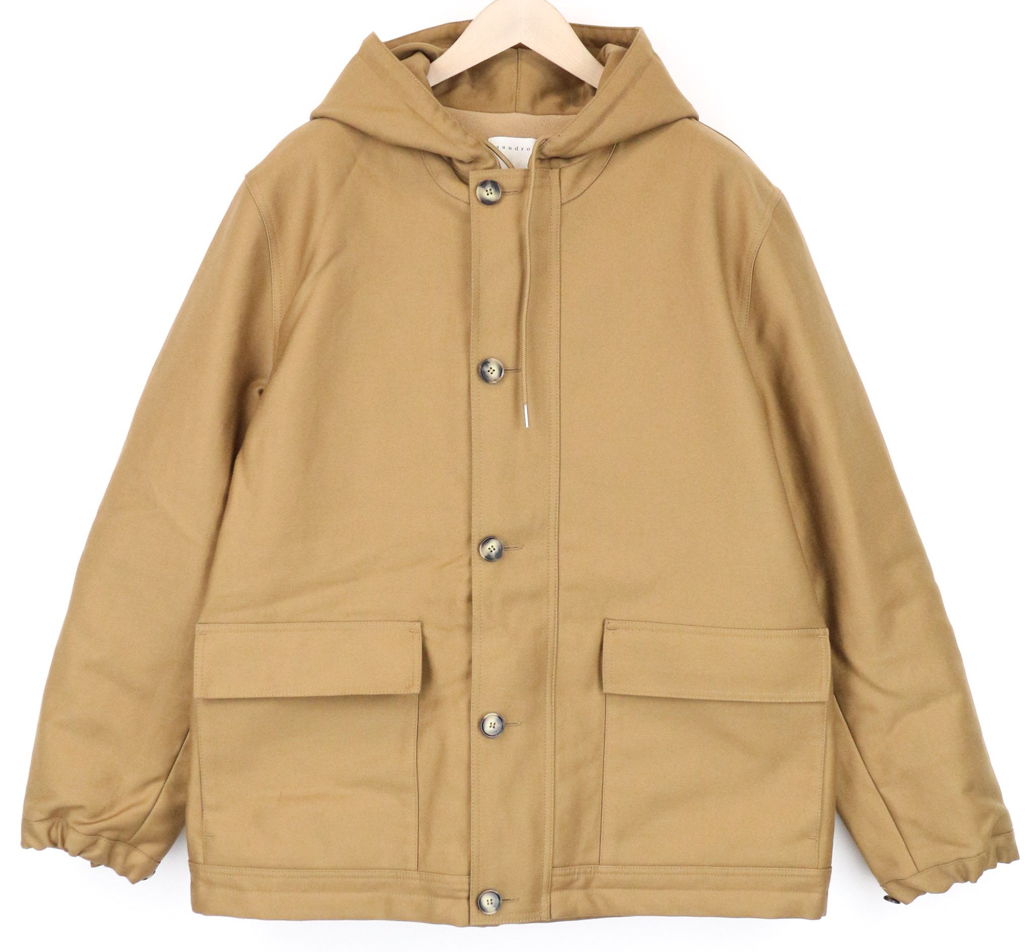 Sandro 2XL Light Brown Hooded Cotton Parka Jacket 74377 Size US XXL / EU 58 / 5 - 1 Thumbnail