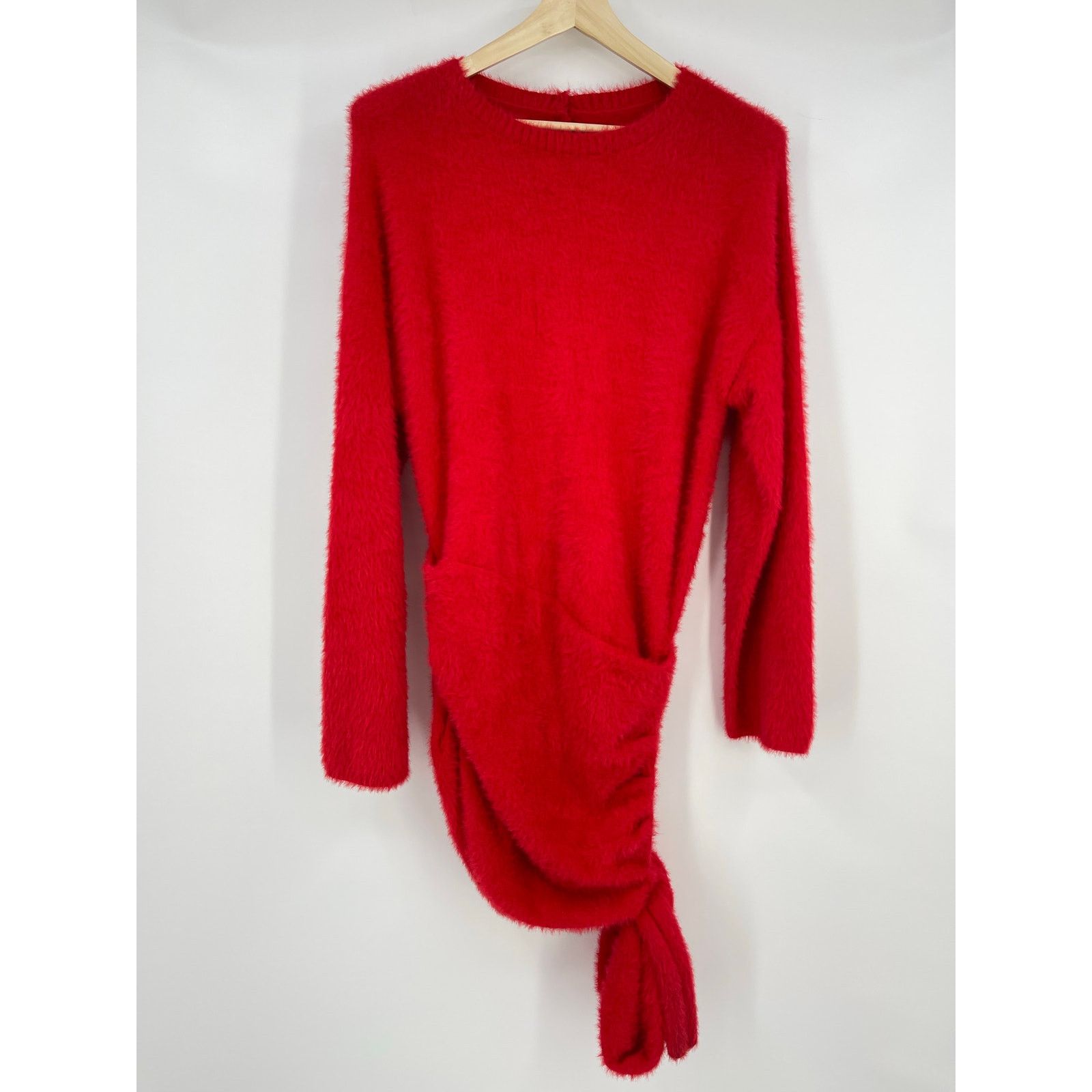 Other Miss Circle | NWT Keira Dress in Red Fuzzy Sweater Knit XL Size XL / US 12-14 / IT 48-50 - 2 Thumbnail