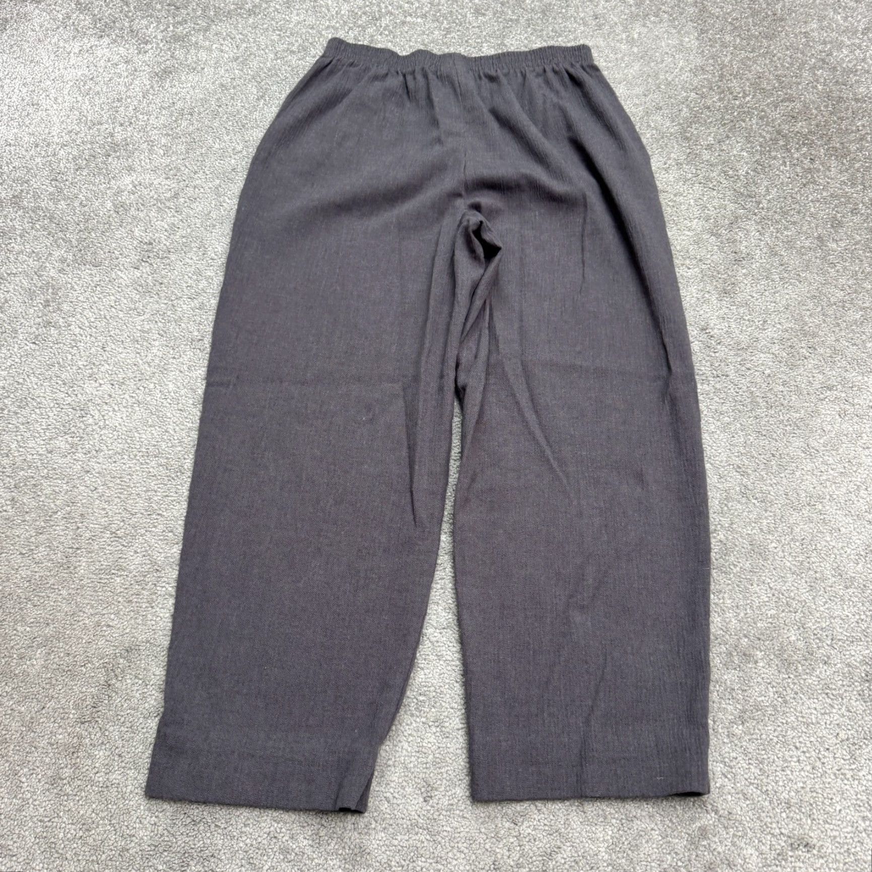 Blair Blair Pull On Pants Women s 4 Petite Wide Leg Cropped Dark Gray Elastic Waist Size 36" / US 14 / IT 50 - 2 Thumbnail