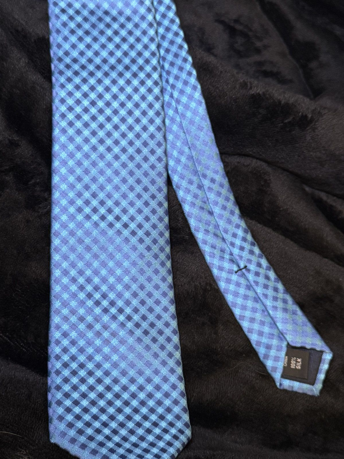 Michael Kors Michael Kors Blue Check Pattern Men's Dress Tie Size ONE SIZE - 1 Thumbnail