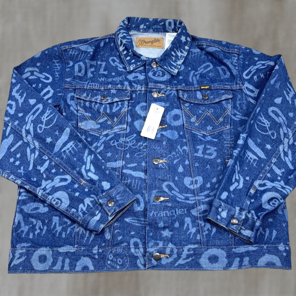Wrangler Wrangler Jacket Men XL Blue Denim Trucker Western 90s USA American Cowboy Button Pockets Solid Denim Short Jacket Style: Trucker Size US 36 / EU 52 - 1 Thumbnail