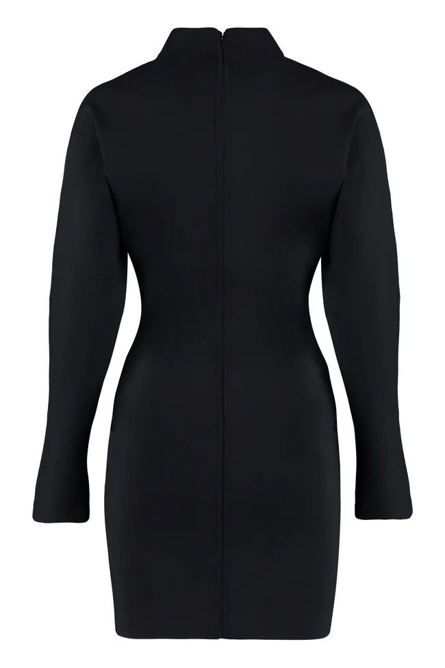 Saint Laurent Paris o1b1hav111124 Robe Crayon Manches Kimono Mini Dresse in Noir Size XL / US 12-14 / IT 48-50 - 3 Thumbnail